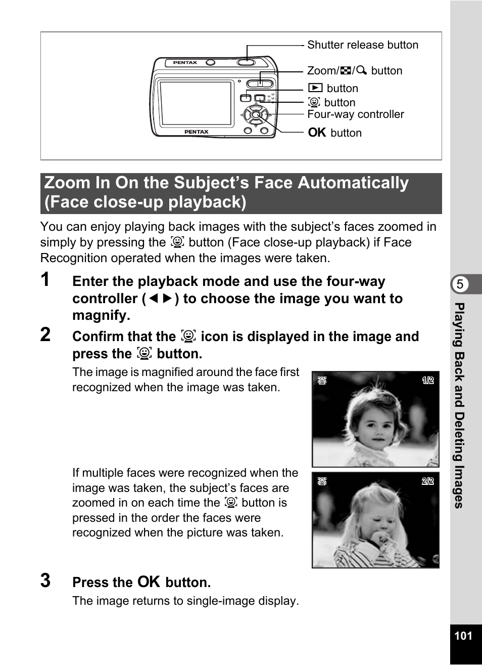 3 press the 4 button, Press the 4 button | Pentax Optio E60 User Manual | Page 103 / 181