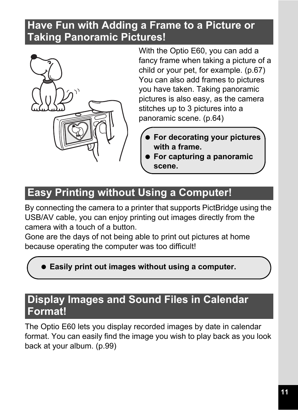 Pentax Optio E60 User Manual | Page 13 / 181