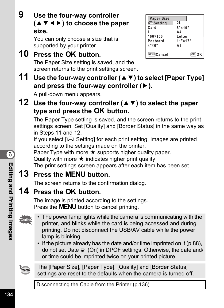 10 press the 4 button, 13 press the 3 button, 14 press the 4 button | Press the 4 button, Press the 3 button | Pentax Optio E60 User Manual | Page 136 / 181