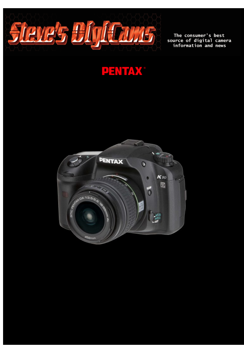 Pentax K10D User Manual | 12 pages