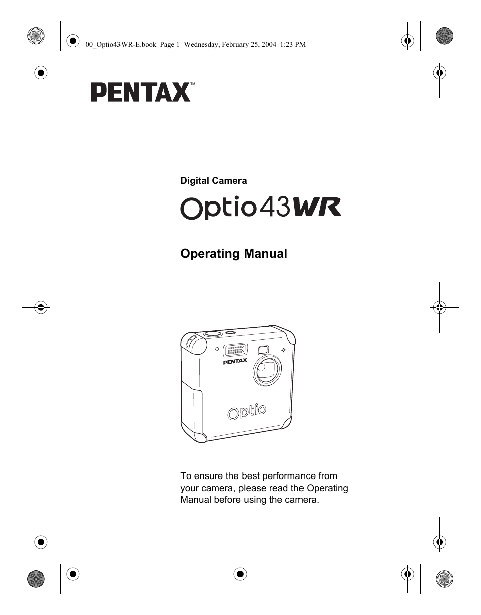 Pentax Optio 43WR User Manual | 128 pages