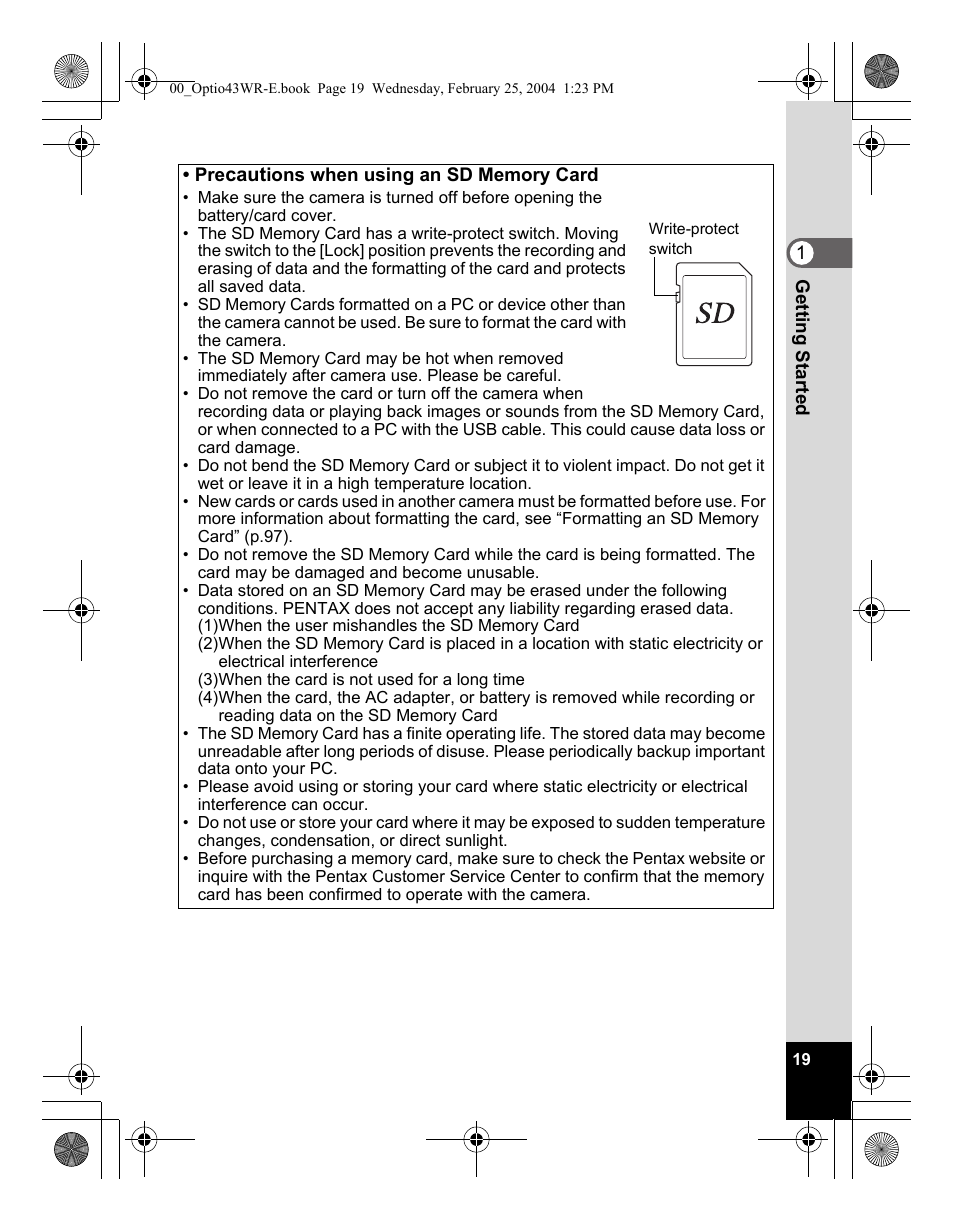 Pentax Optio 43WR User Manual | Page 21 / 128