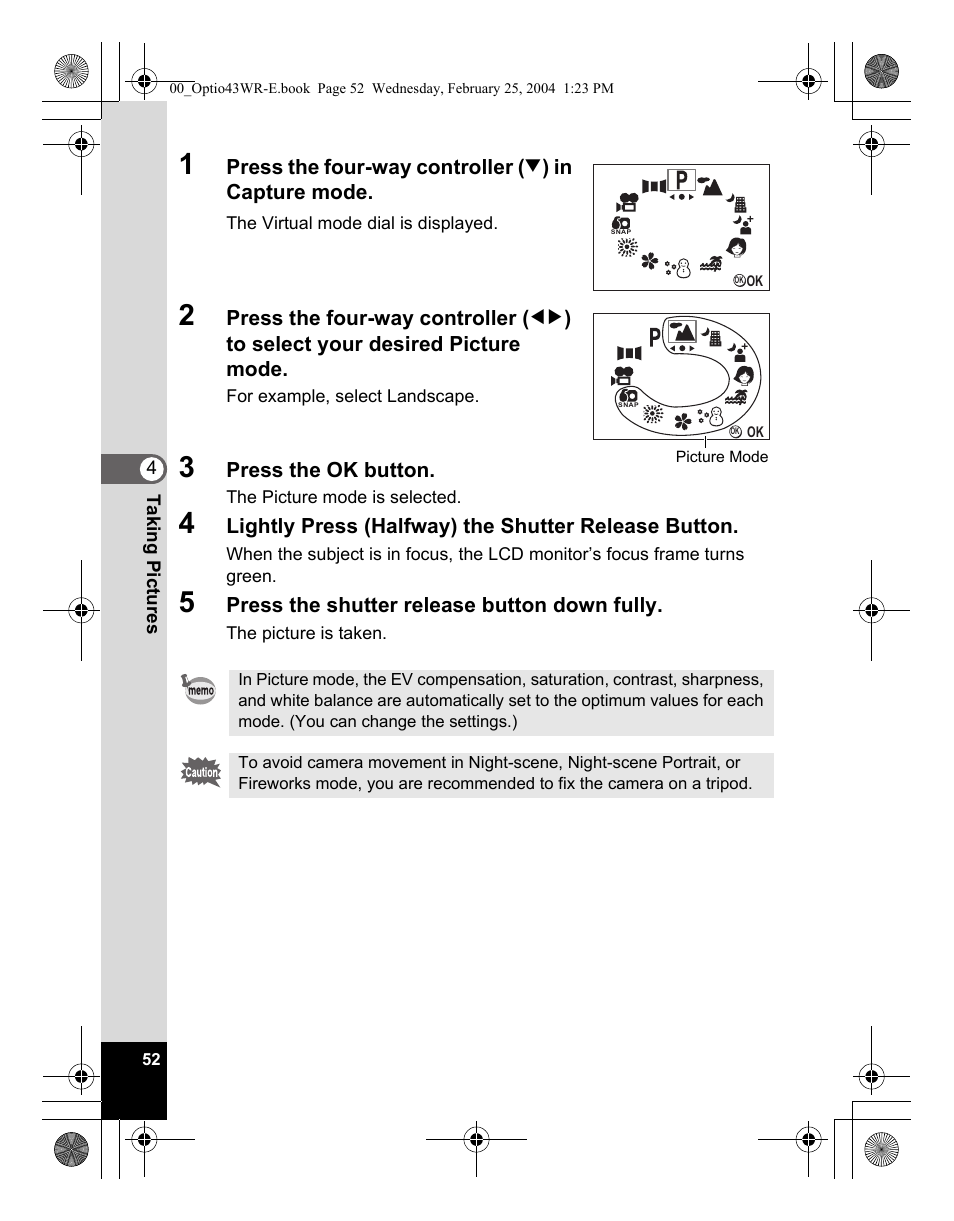 Pentax Optio 43WR User Manual | Page 54 / 128