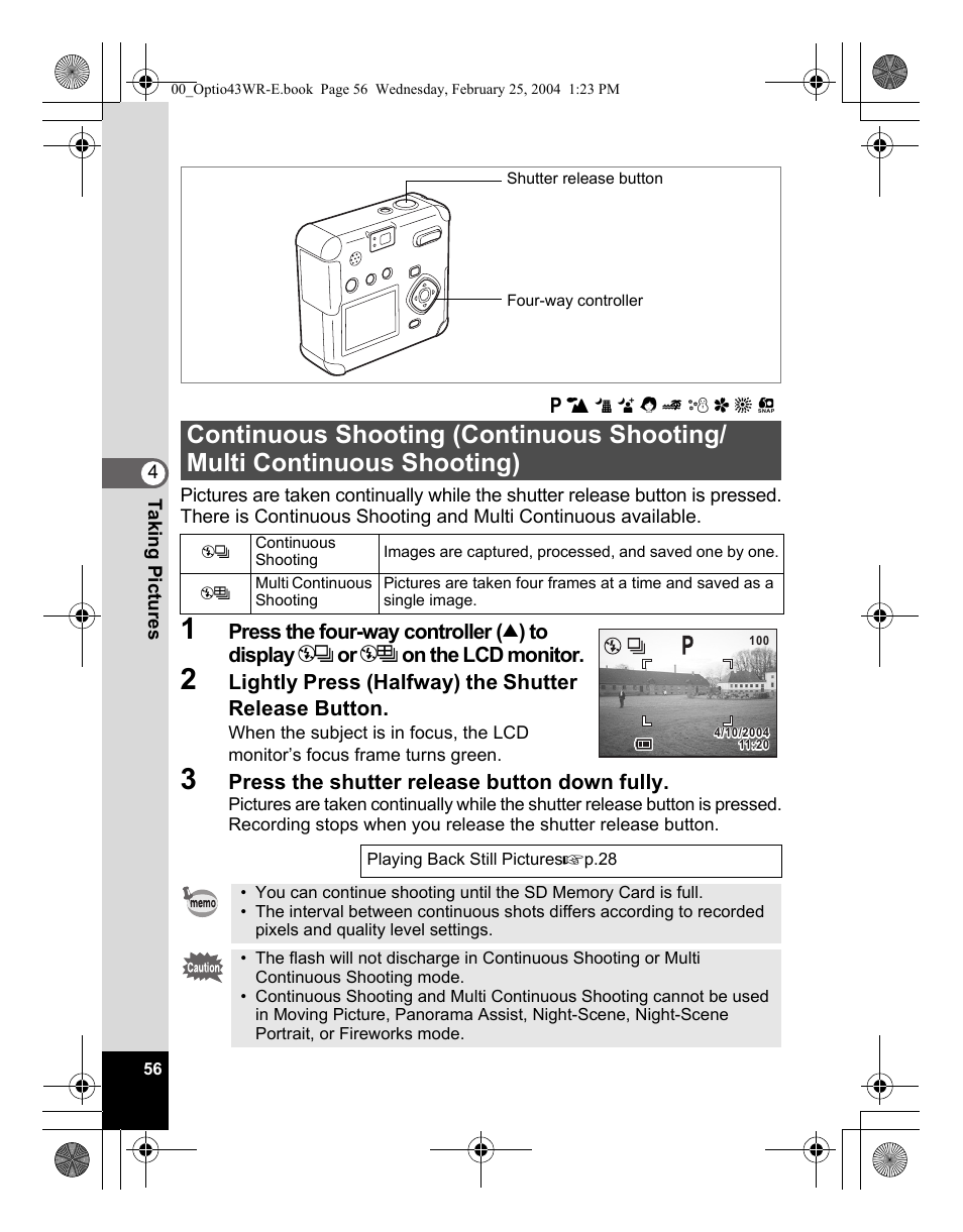Pentax Optio 43WR User Manual | Page 58 / 128