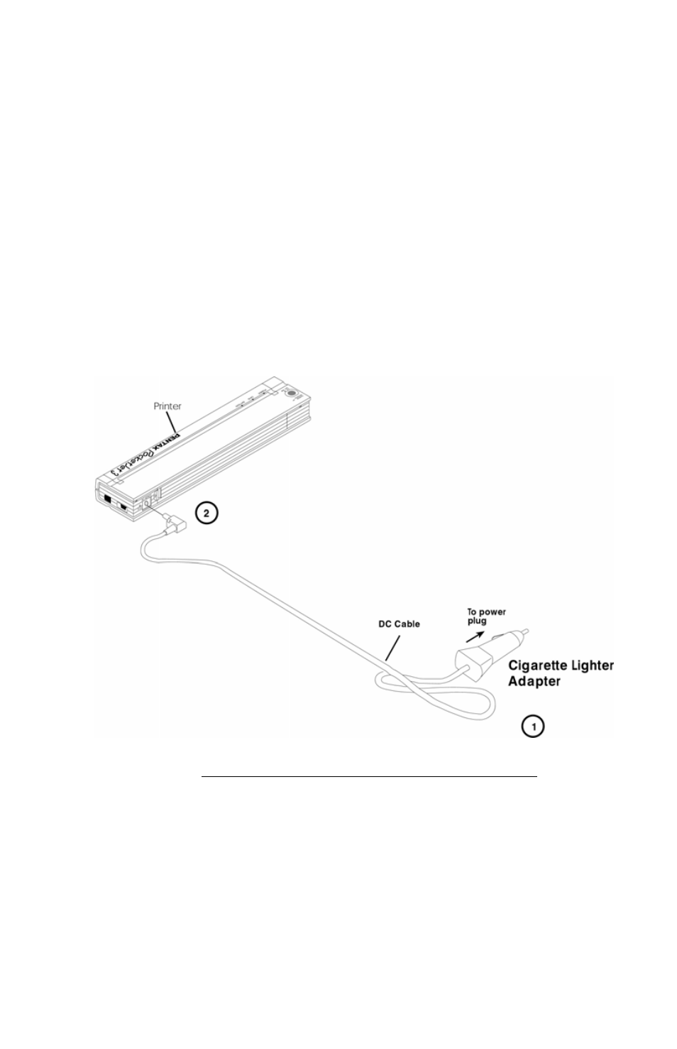 Connecting to a dc supply | Pentax PocketJet 3 User Manual | Page 13 / 98