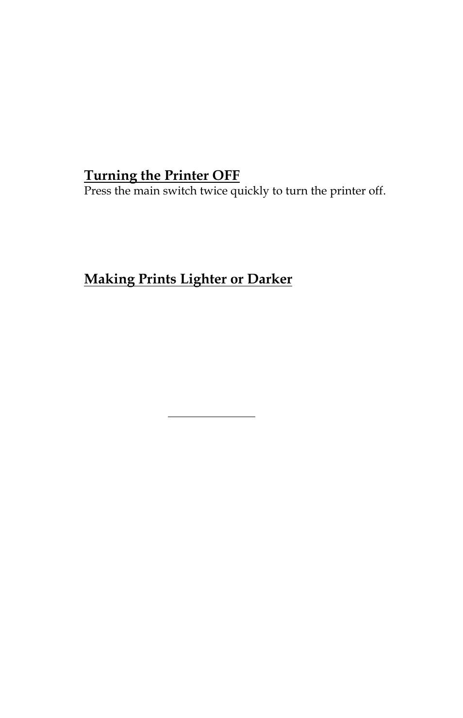 Turning the printer off, Making prints lighter or darker, Page 17 | Pentax PocketJet 3 User Manual | Page 27 / 98