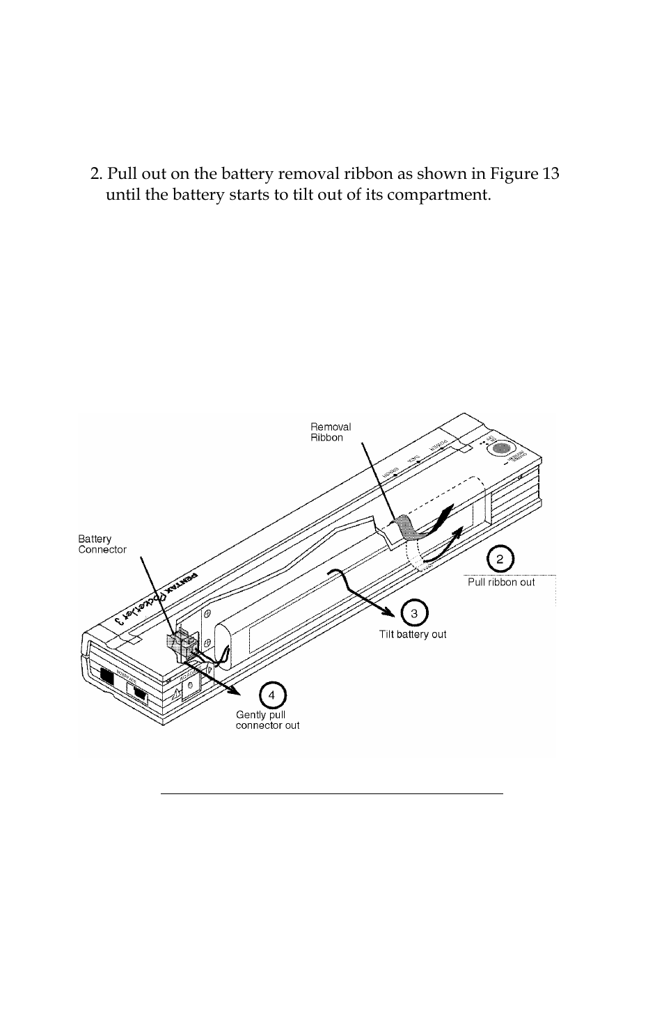 Removing the battery | Pentax PocketJet 3 User Manual | Page 50 / 98