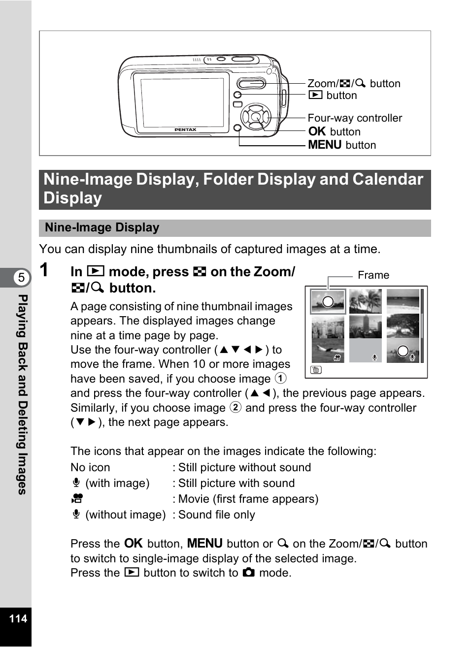 P.114 | Pentax Optio W10 User Manual | Page 116 / 208