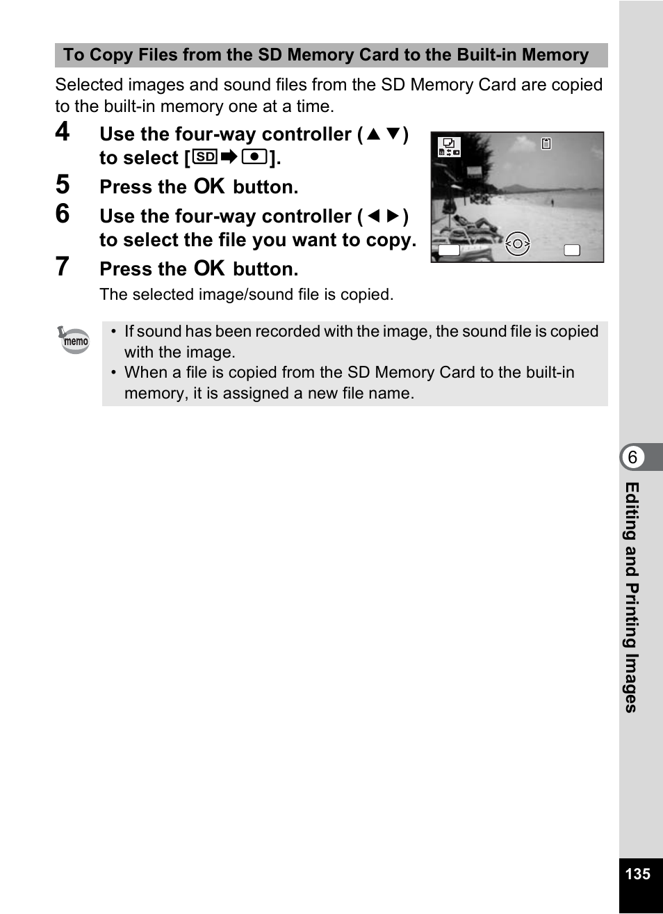 Use the four-way controller ( 23 ) to select [ {}2, Press the 4 button | Pentax Optio W10 User Manual | Page 137 / 208