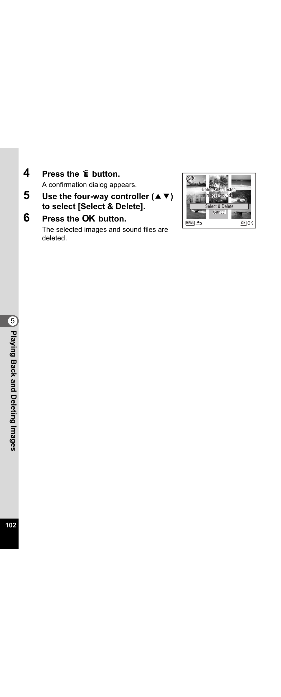 Press the i button, Press the 4 button | Pentax Optio E30 User Manual | Page 104 / 161