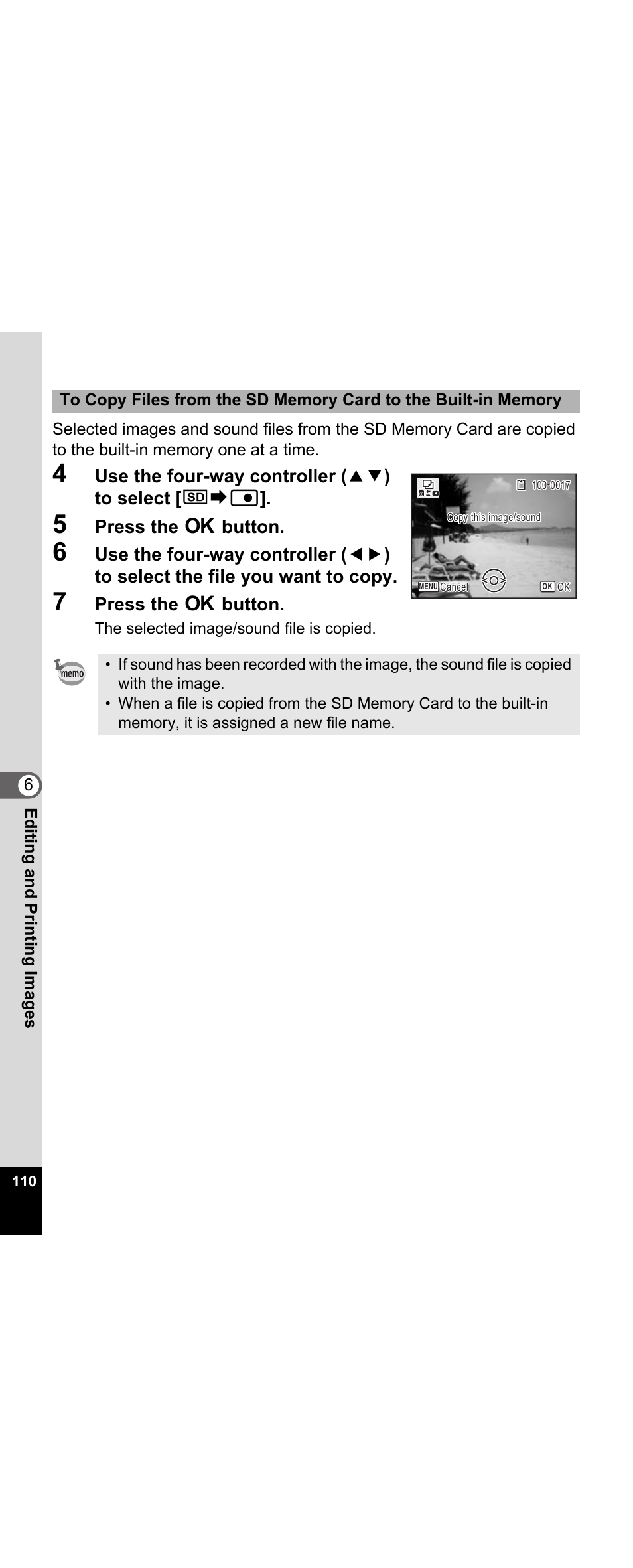 Press the 4 button | Pentax Optio E30 User Manual | Page 112 / 161