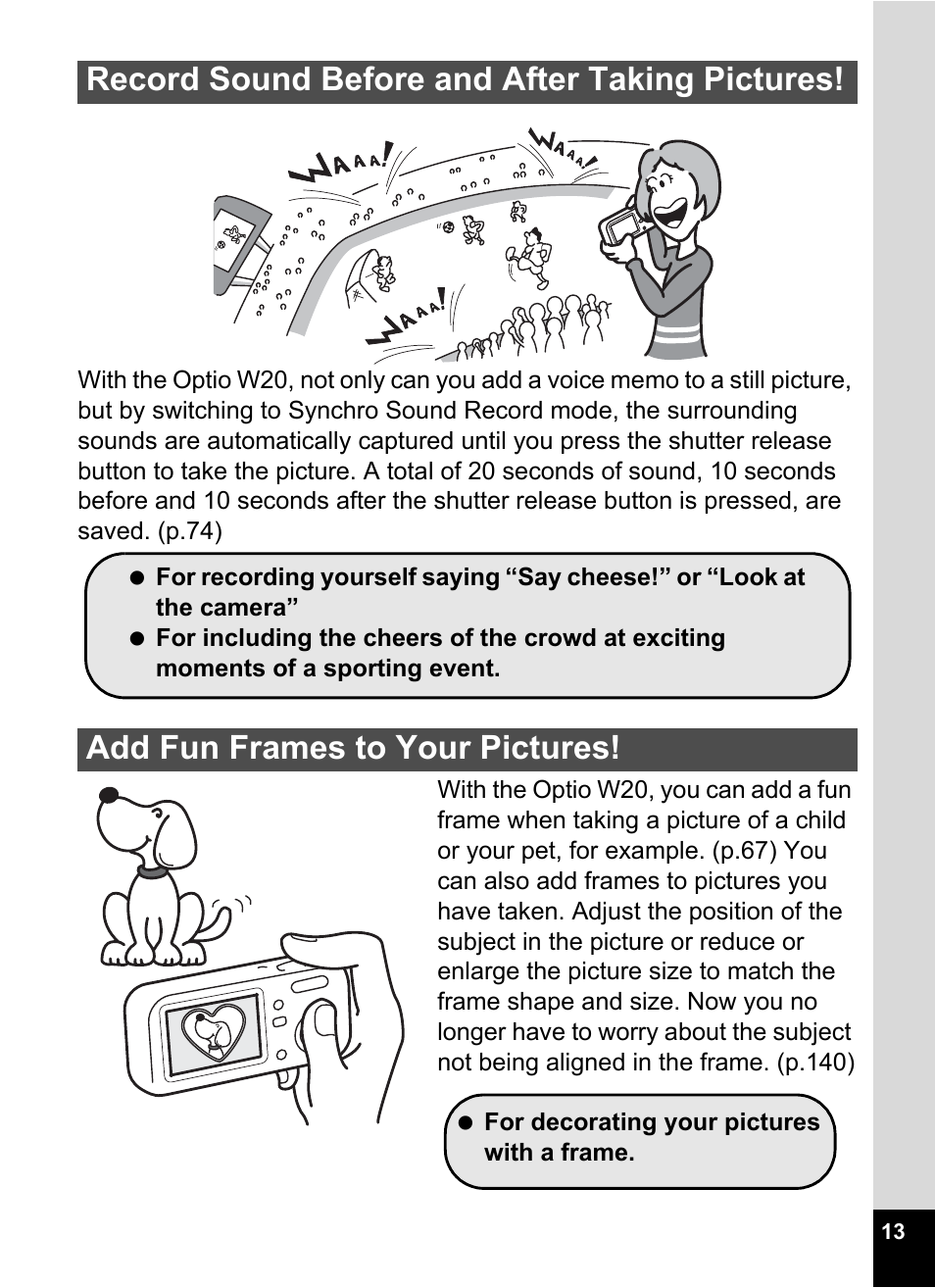 Pentax Optio W20 User Manual | Page 15 / 208