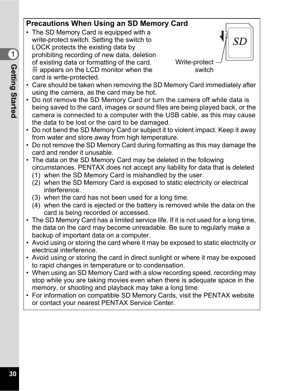 Pentax Optio W20 User Manual | Page 32 / 208