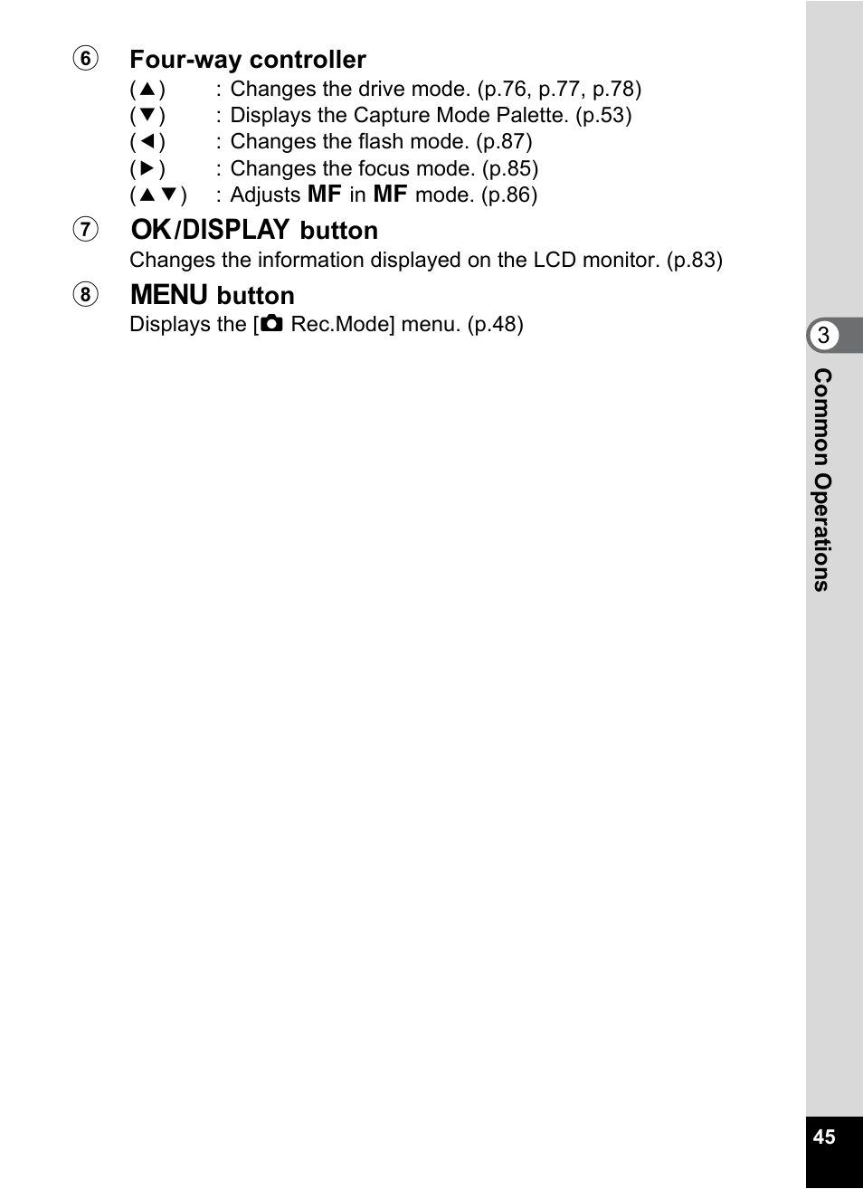 Pentax Optio W20 User Manual | Page 47 / 208