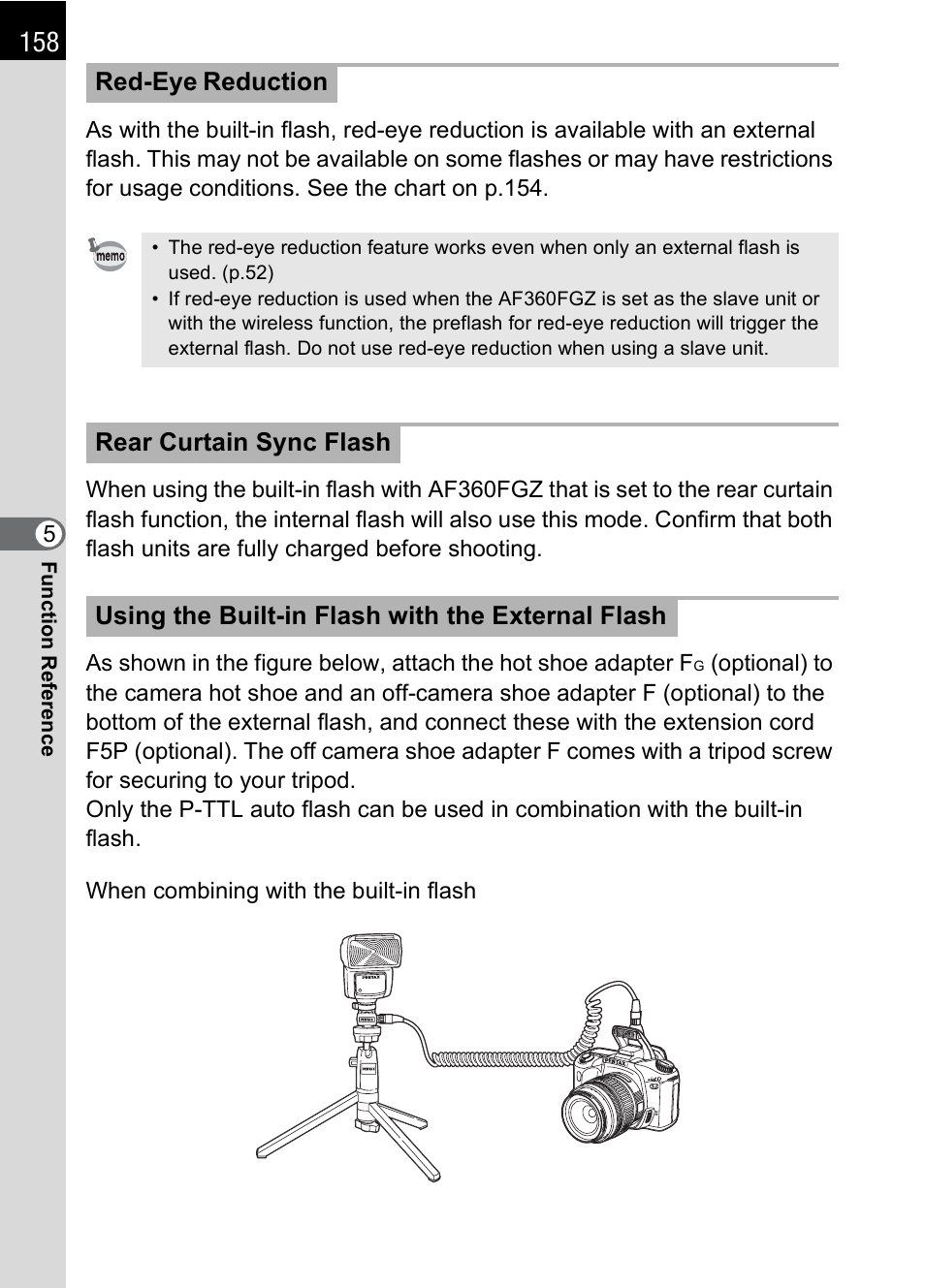 Red-eye reduction | Pentax IST DS2 User Manual | Page 160 / 212