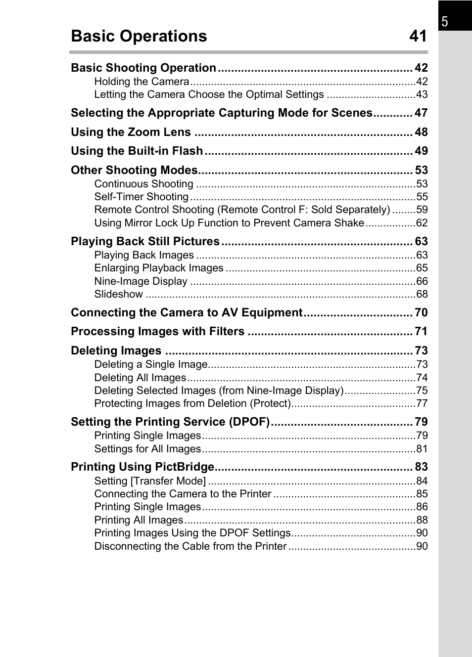 Basic operations 41 | Pentax IST DS2 User Manual | Page 7 / 212