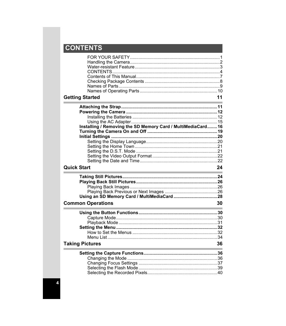 Pentax 33WR User Manual | Page 6 / 116