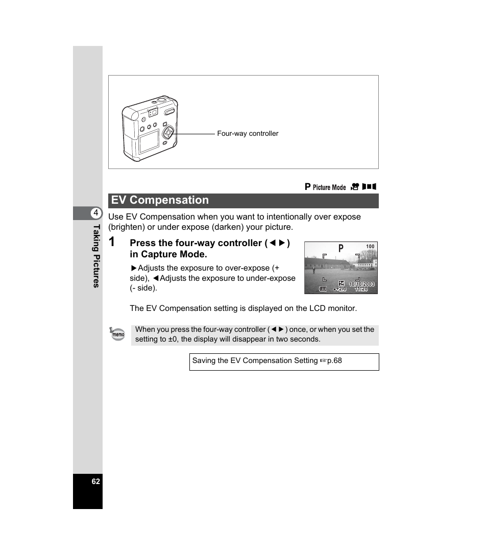 Ev compensation, P.62) | Pentax 33WR User Manual | Page 64 / 116