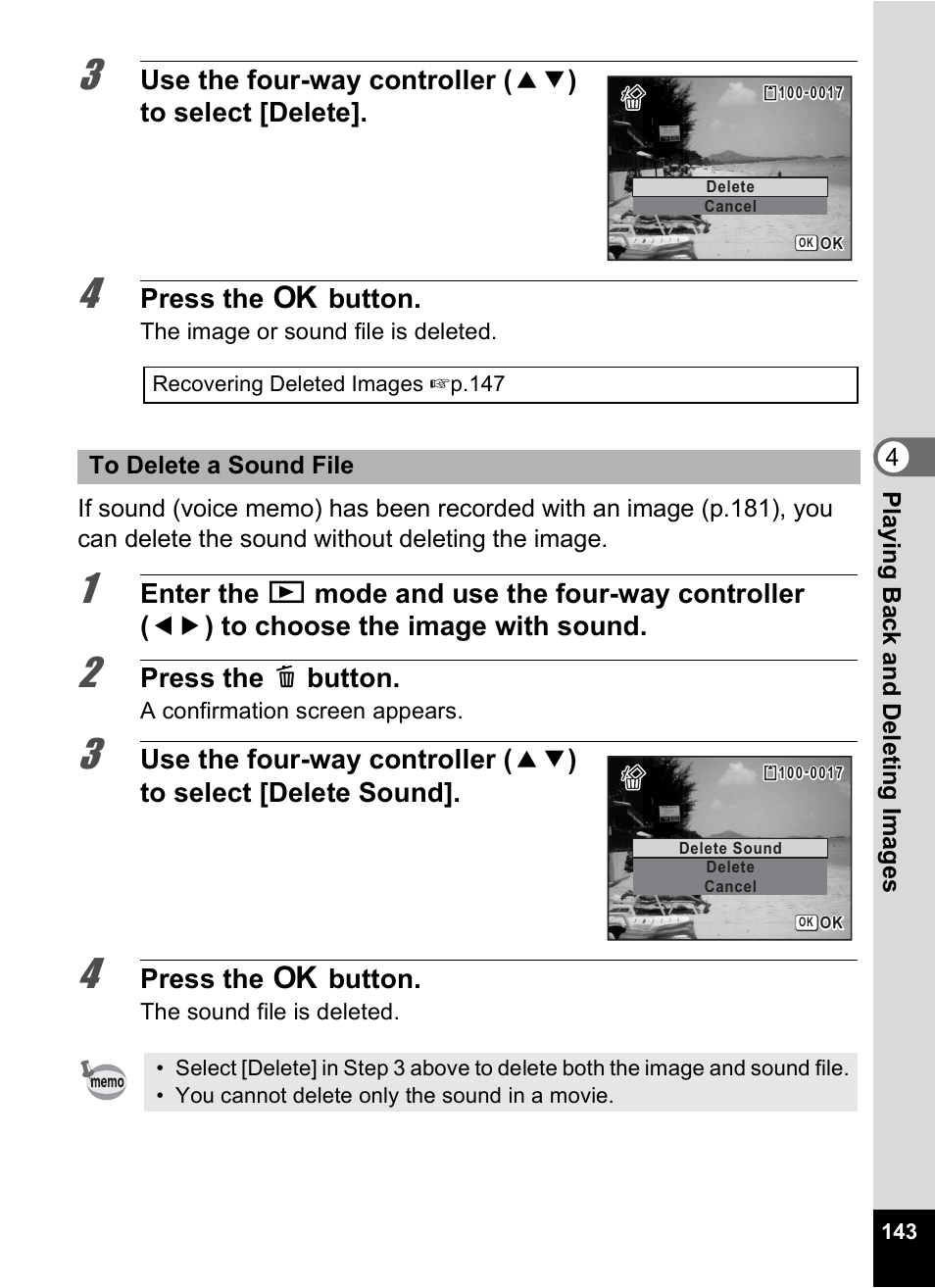 Press the 4 button, Press the i button | Pentax Optio P70 User Manual | Page 145 / 256