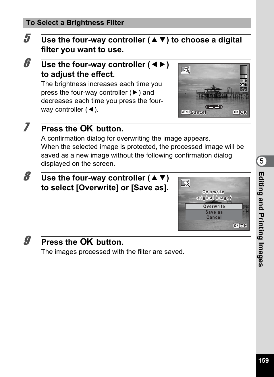 Press the 4 button | Pentax Optio P70 User Manual | Page 161 / 256
