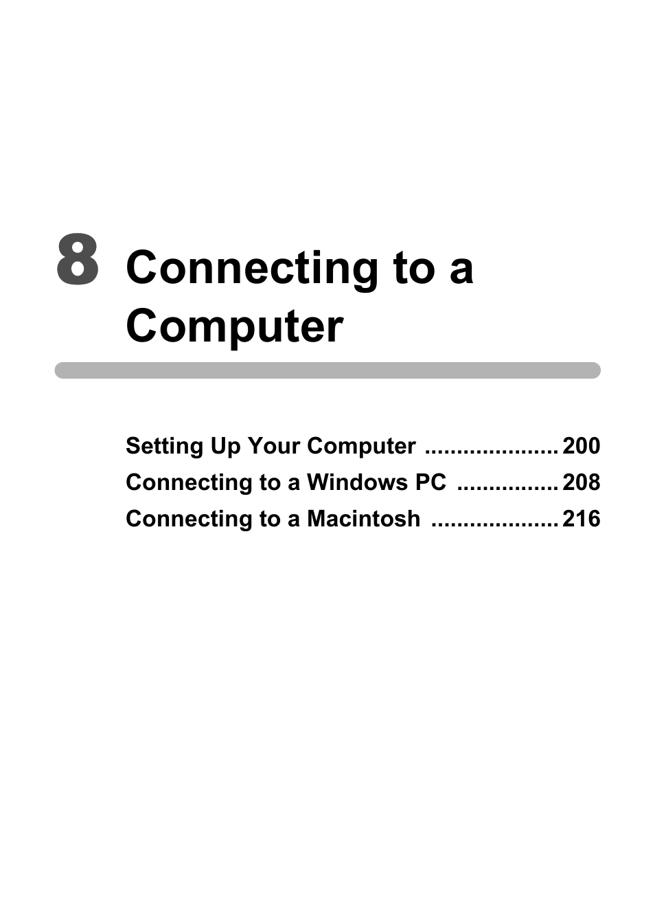 Connecting to a computer | Pentax Optio P70 User Manual | Page 201 / 256