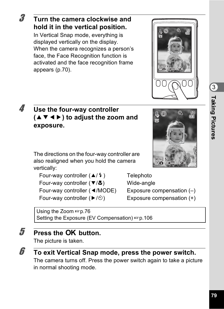 Press the 4 button | Pentax Optio P70 User Manual | Page 81 / 256
