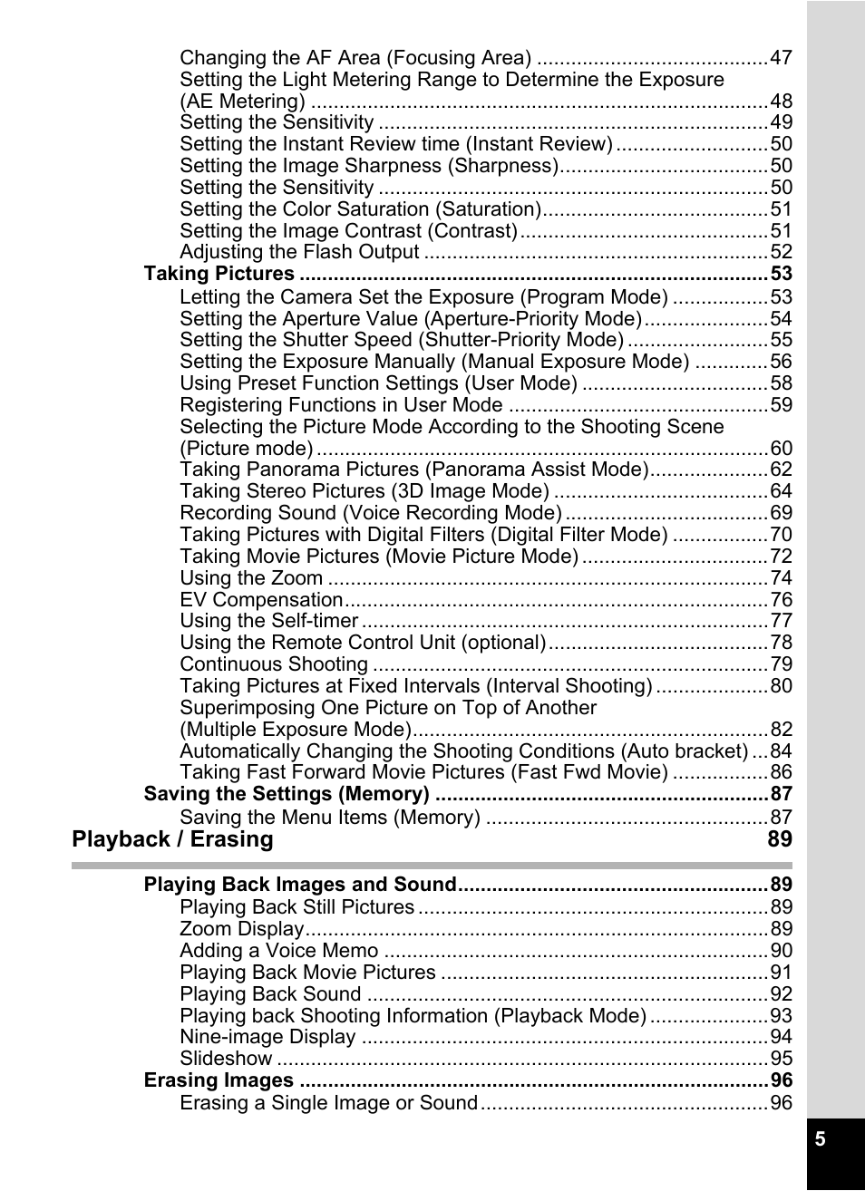 Pentax Optio 555 User Manual | Page 7 / 144