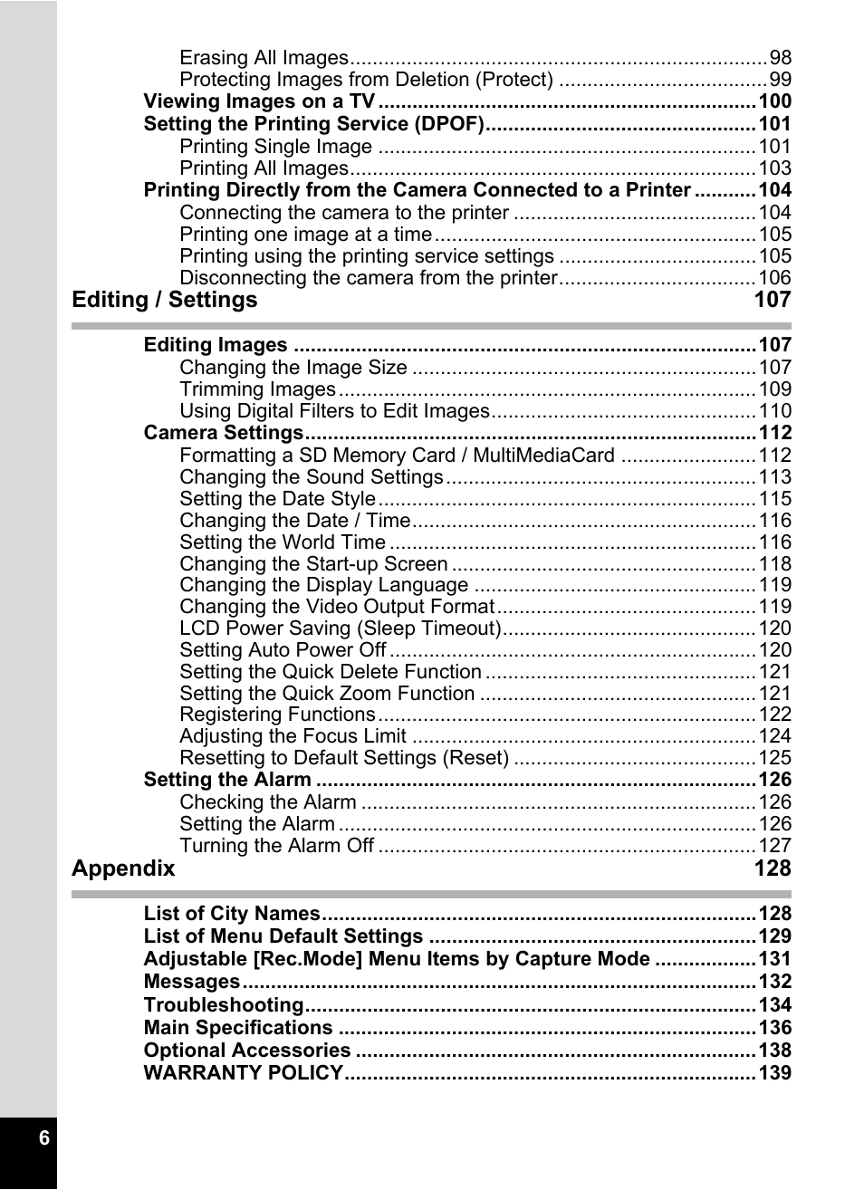 Pentax Optio 555 User Manual | Page 8 / 144