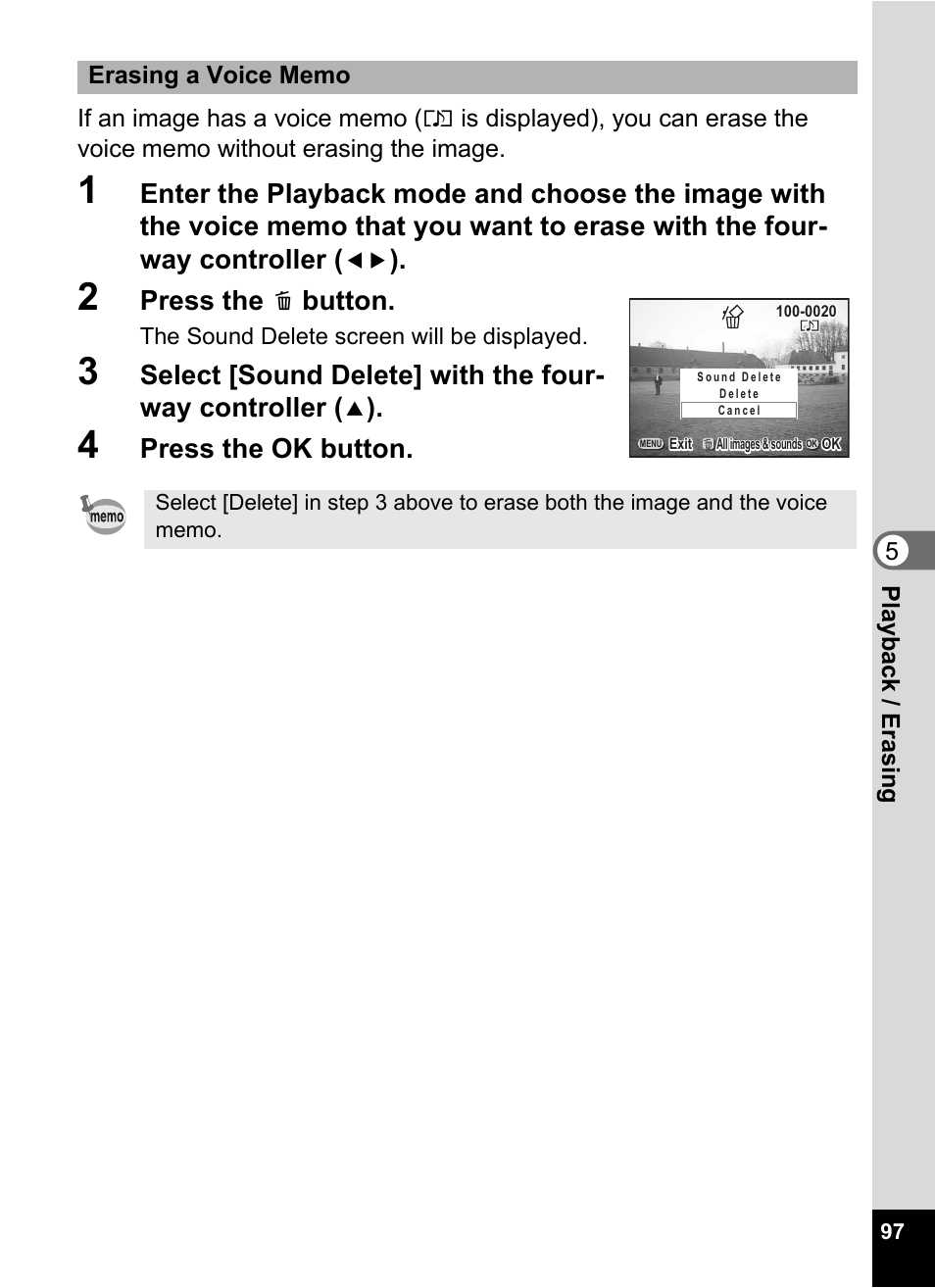Press the, Button, Press the ok button | Pentax Optio 555 User Manual | Page 99 / 144