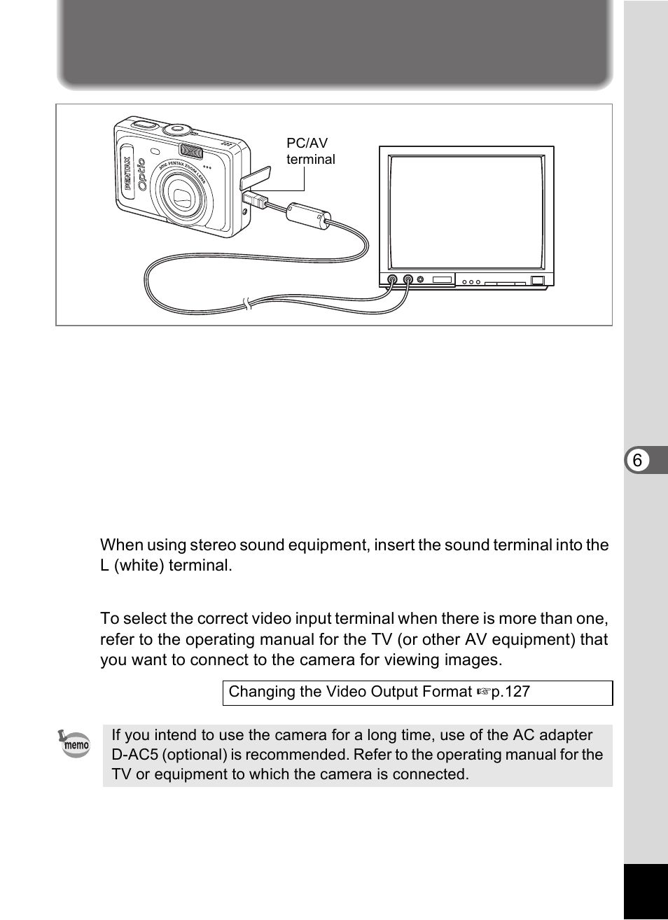 Viewing images on a tv | Pentax Optio S60 User Manual | Page 105 / 153