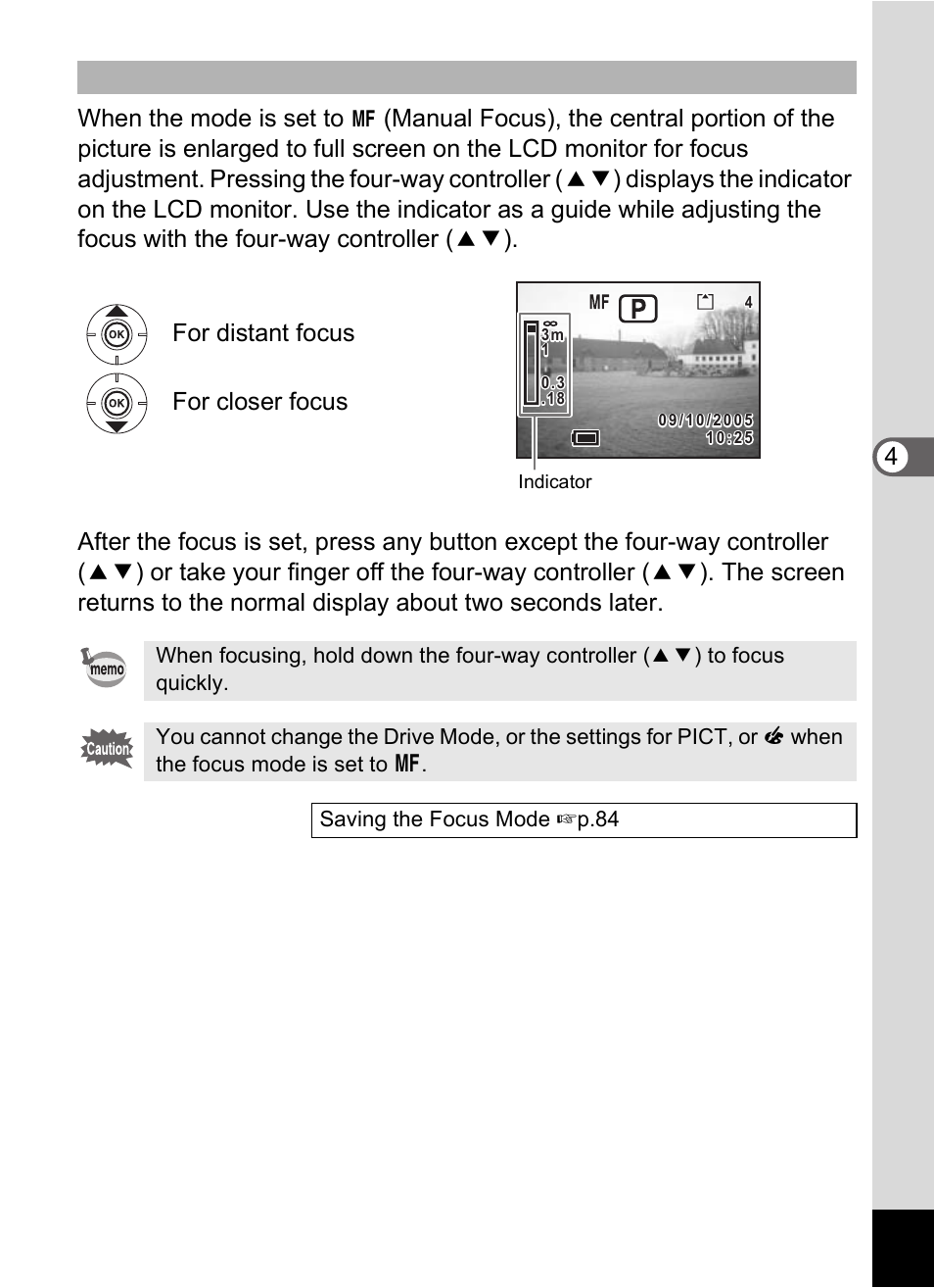 Tak ing pi cture s 4 when the mode is set to | Pentax Optio S60 User Manual | Page 71 / 153