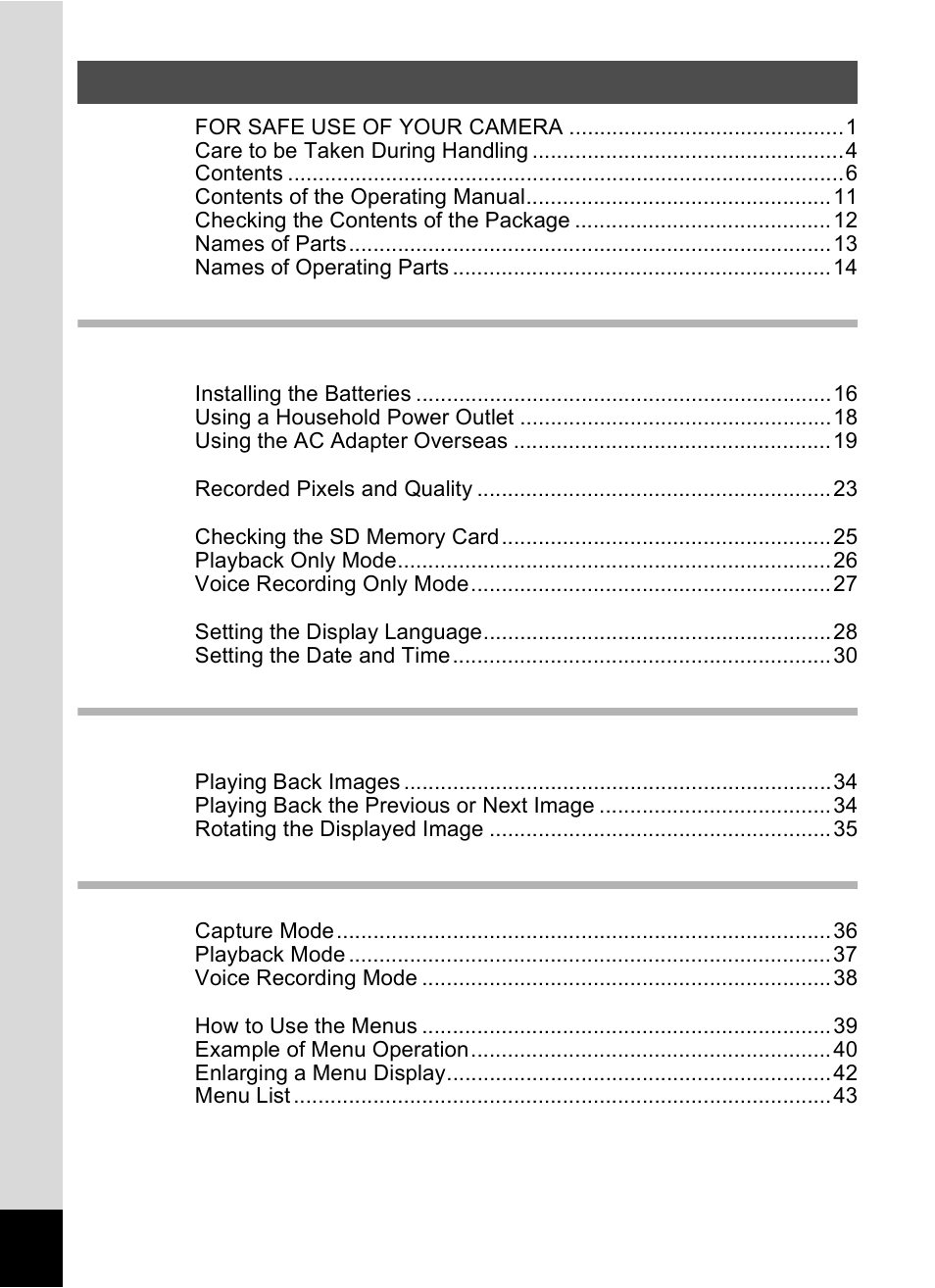 Pentax Optio S60 User Manual | Page 8 / 153