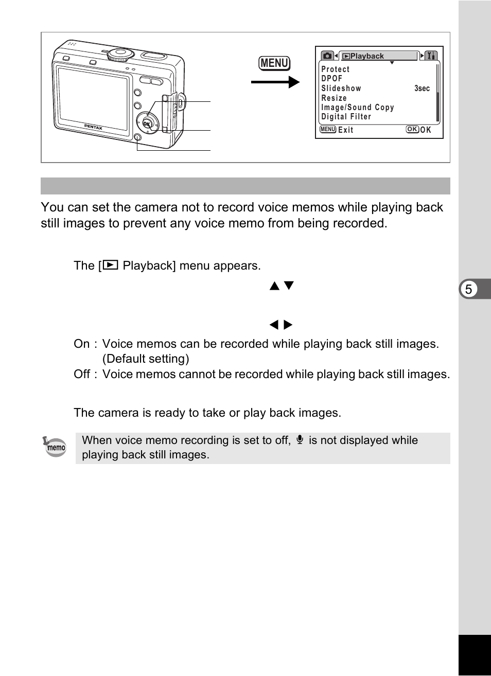 Press the menu button in playback mode, Press the ok button | Pentax Optio S60 User Manual | Page 91 / 153