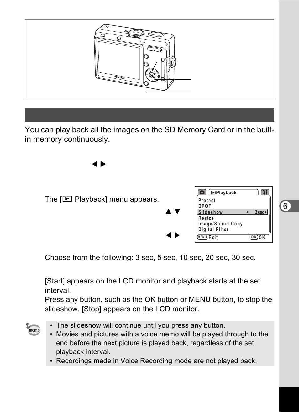 Slideshow | Pentax Optio S60 User Manual | Page 99 / 153