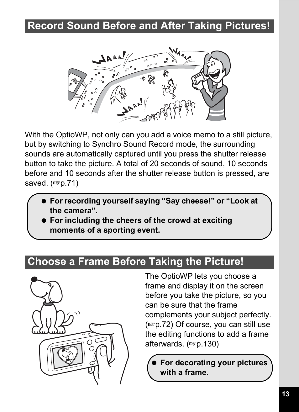 Pentax Optio WP User Manual | Page 15 / 188