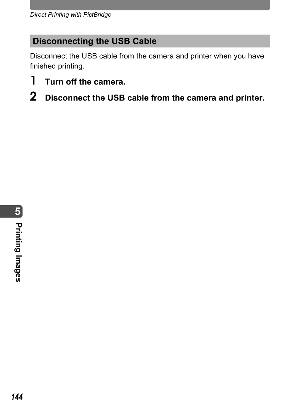 Disconnecting the usb cable | Pentax Optio T30 User Manual | Page 146 / 192