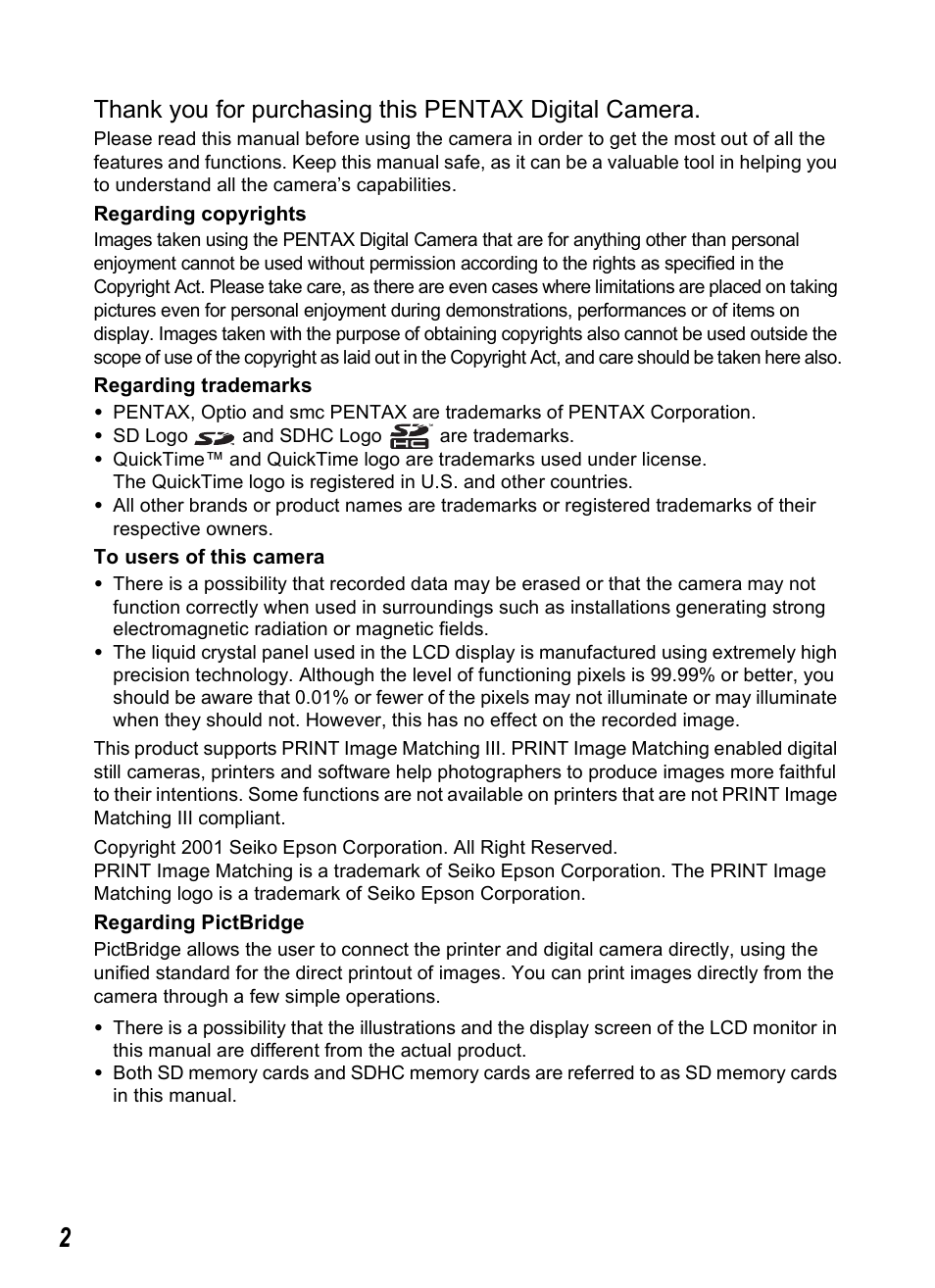 Pentax Optio T30 User Manual | Page 4 / 192