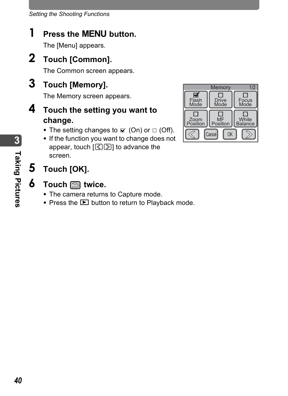 Pentax Optio T30 User Manual | Page 42 / 192