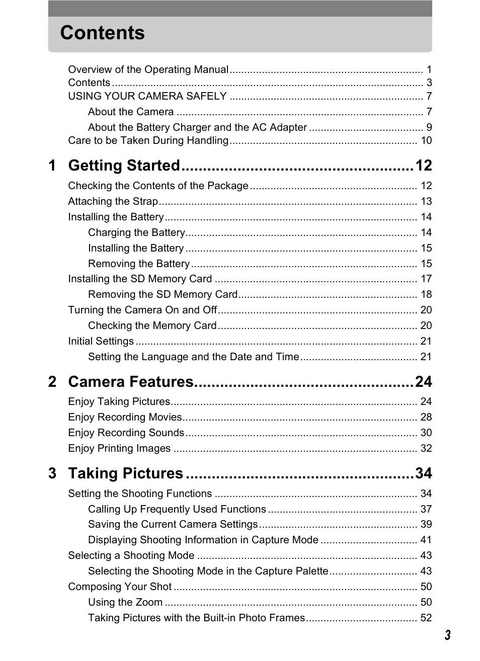 Pentax Optio T30 User Manual | Page 5 / 192