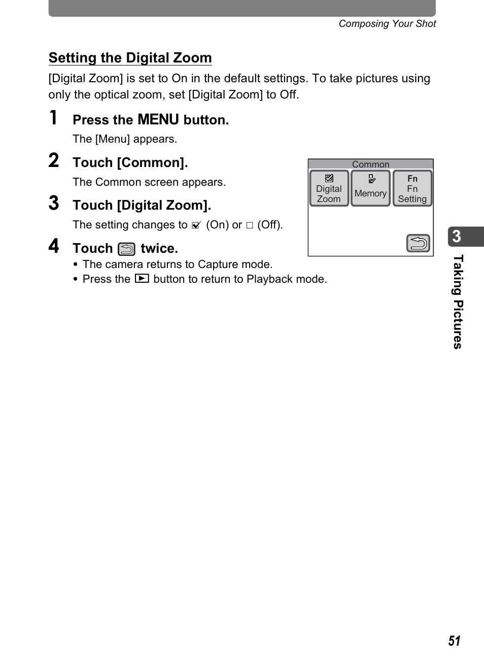 P.51 | Pentax Optio T30 User Manual | Page 53 / 192