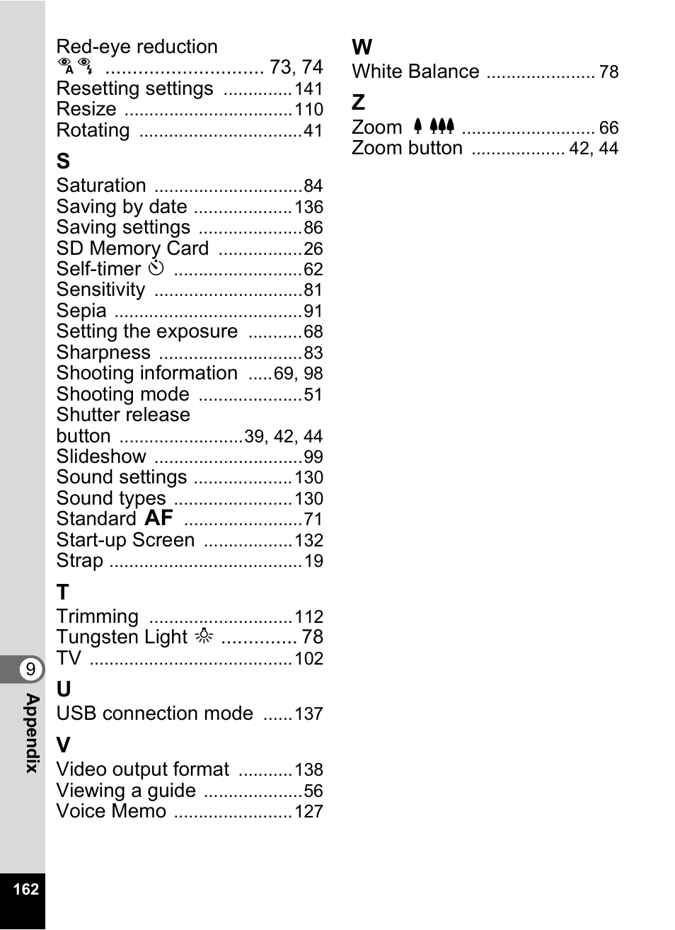 Pentax OPTIO M10 User Manual | Page 164 / 168