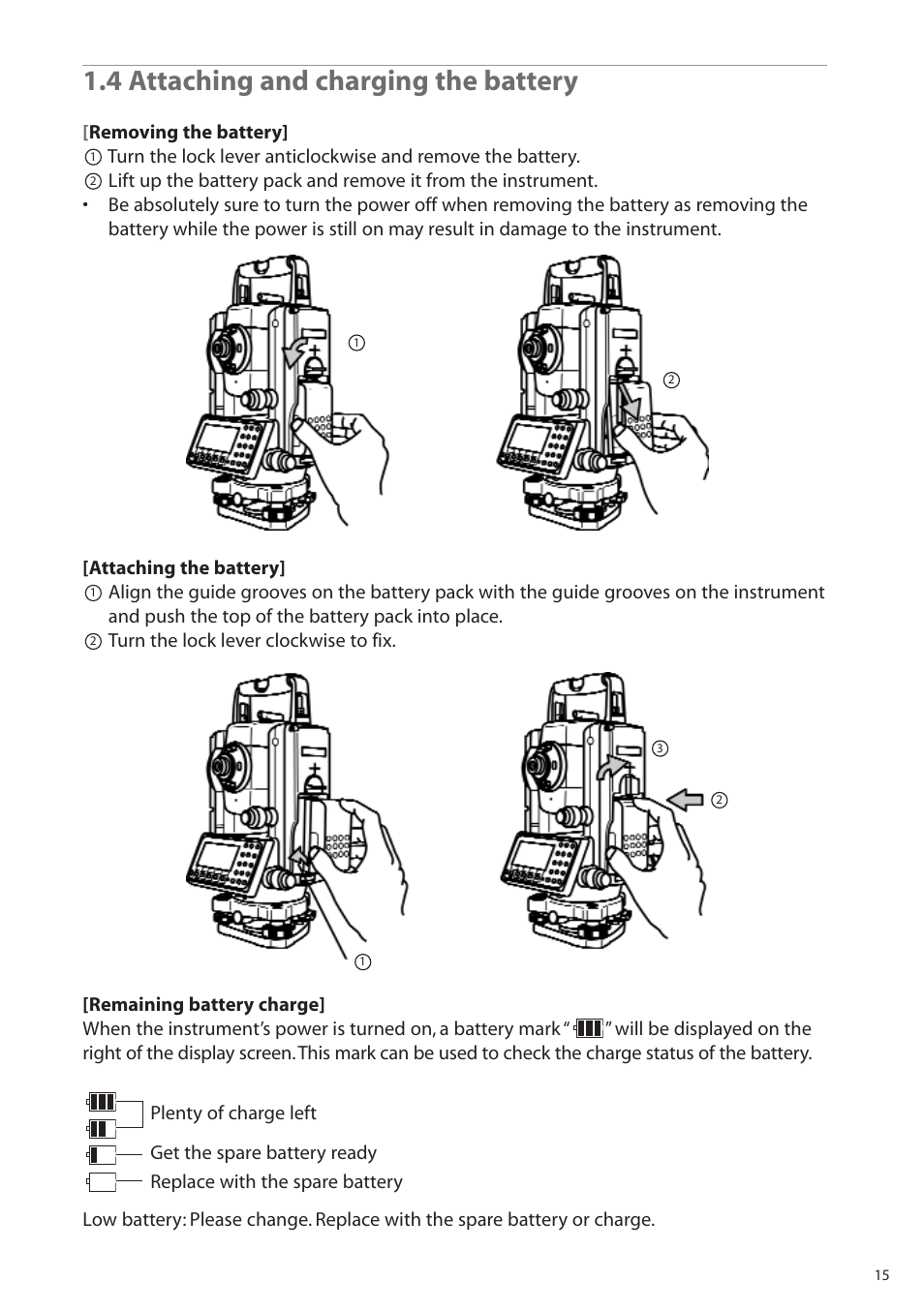 4 attaching and charging the battery | Pentax R-315EX(NX) User Manual | Page 15 / 80