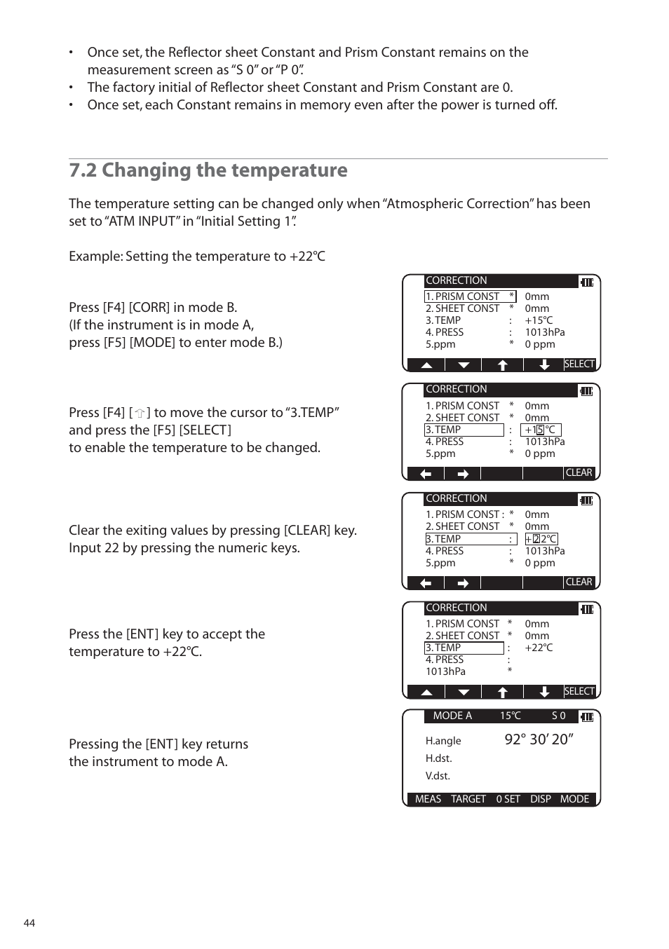 2 changing the temperature | Pentax R-315EX(NX) User Manual | Page 44 / 80