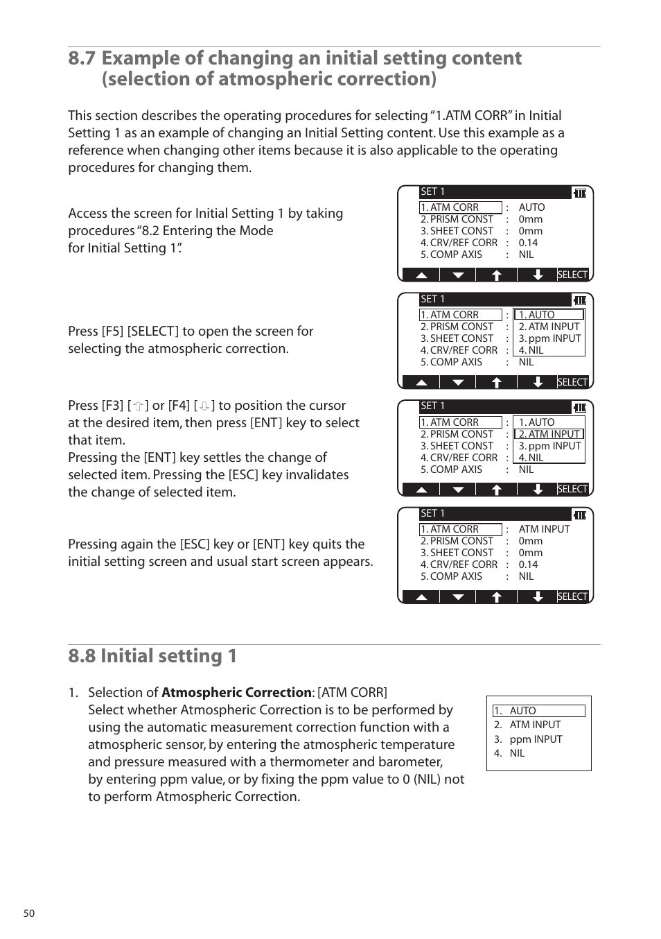 8 initial setting 1 | Pentax R-315EX(NX) User Manual | Page 50 / 80