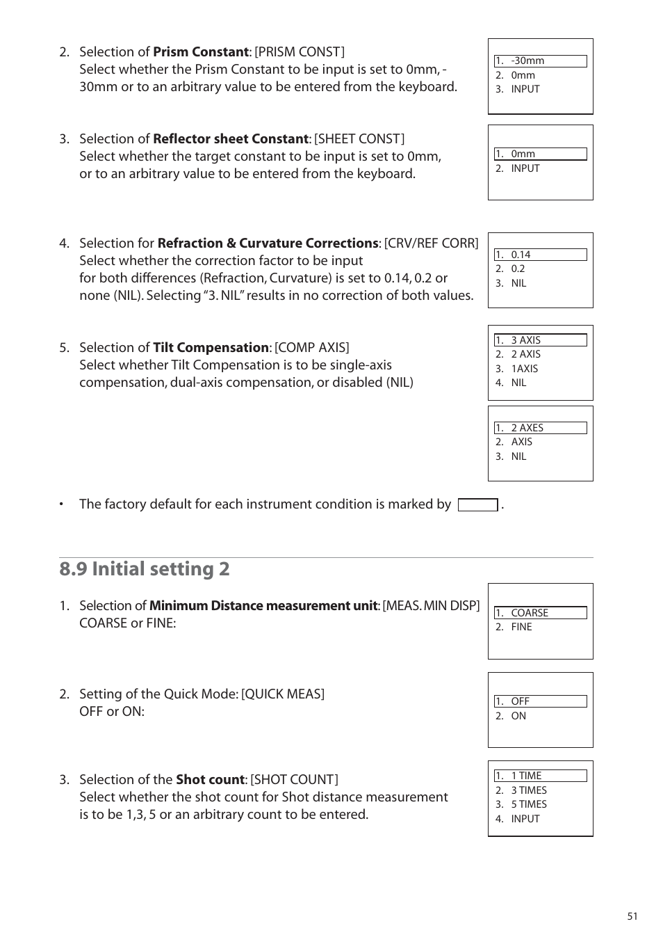 9 initial setting 2 | Pentax R-315EX(NX) User Manual | Page 51 / 80