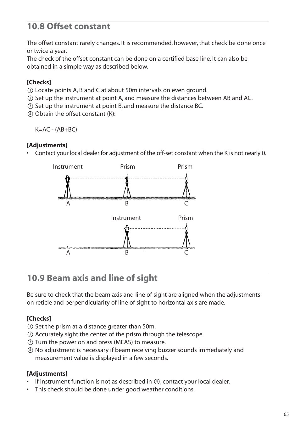 8 offset constant, 9 beam axis and line of sight | Pentax R-315EX(NX) User Manual | Page 65 / 80
