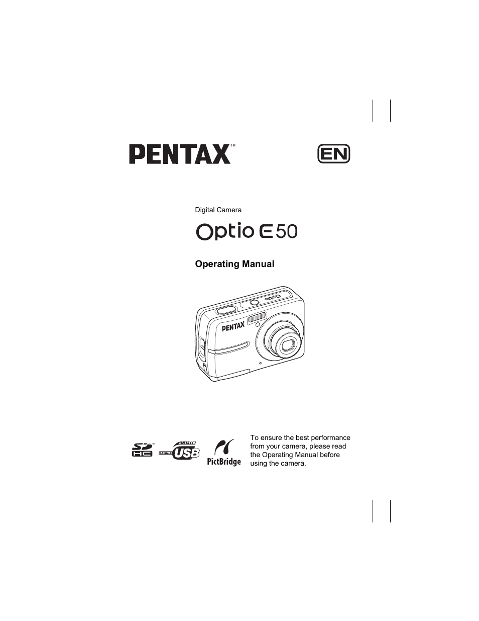 Pentax Optio E50 User Manual | 159 pages