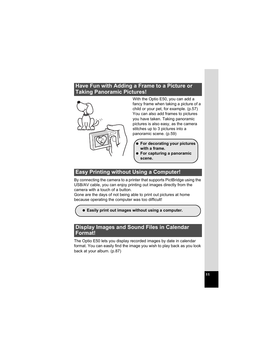 Pentax Optio E50 User Manual | Page 13 / 159