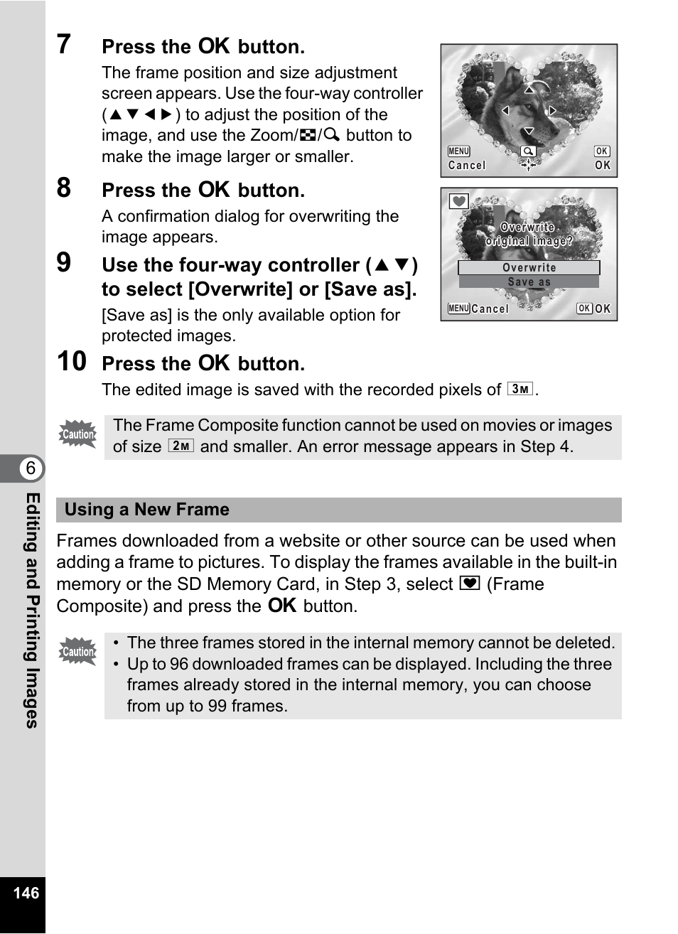 Press the 4 button | Pentax Optio W30 User Manual | Page 148 / 212