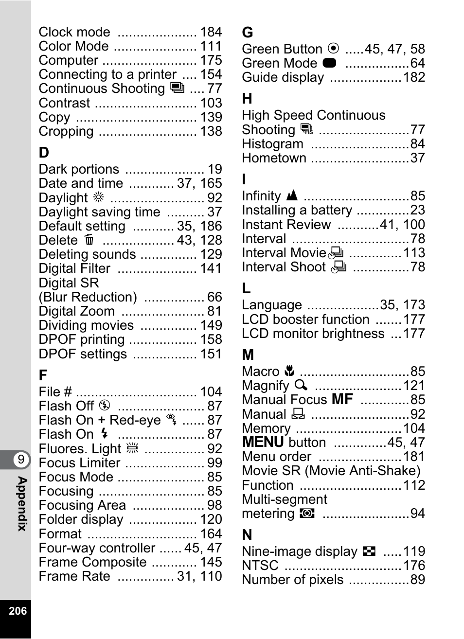 Pentax Optio W30 User Manual | Page 208 / 212